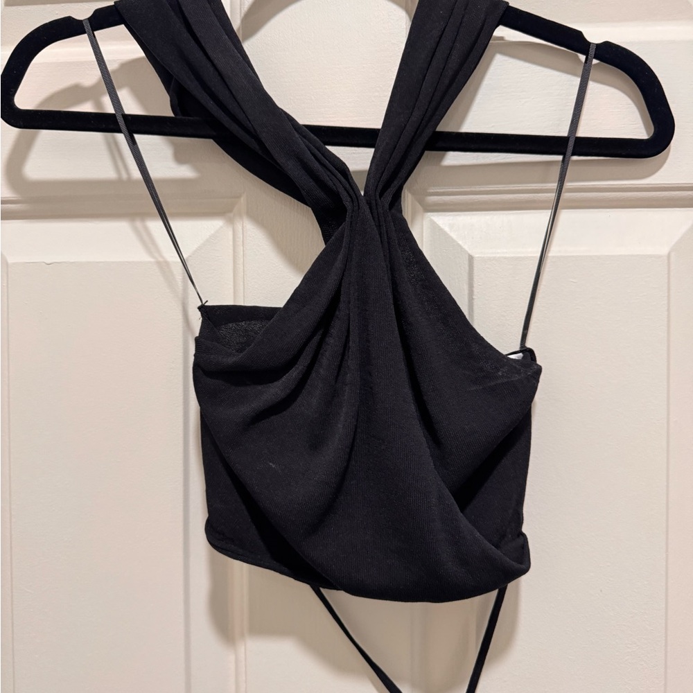 Zara Black Crop Top Size is S